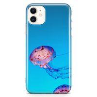 Apple iPhone 11 Kılıf Jellyfish Arka Kapak Koruma Desenli Full Koruyucu