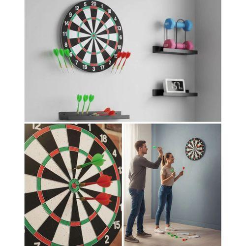 Şık Tasarımlı 15 İnç Dart Tahtası Metal Uçlu 4 Ok Seti