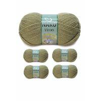 5 Adet Vizon Premium Akrilik El Örgü İpi Yünü Renk No:268 Asker Yeşil