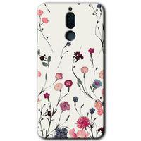 MRCİLETİSİM Huawei Mate 10 Lite Kılıf HD Desen Baskılı Arka Kapak + Temperli Cam - Mat Çiçek