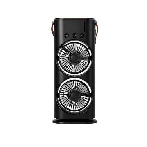 Usb Şarjlı Çift Başlıklı Buharlı Masaüstü Fan Sessiz Serinletici Işıklı Fan