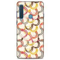 Samsung Galaxy A9 2018 Kılıf Pastel Renkler (33) Hybrid Kılıf Kahverengi Turuncu