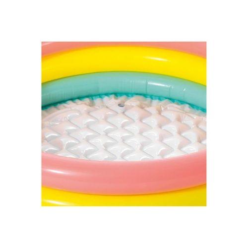 Rengarenk Şişme Taban Yuvarlak Oval 3 Boğumlu Çocuk Bebek Su Havuzu