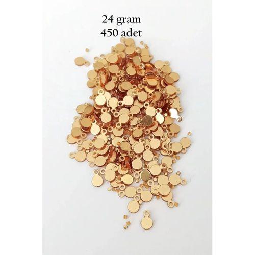 Oya Abiye Bileklik Kolye Pleksi Metalik Plastik Pul Altın Renk 24 gram 450 adet - BNC557