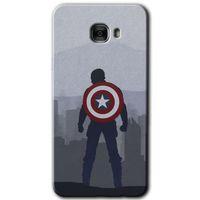 Galaxy C9 Pro Kılıf HD Desen Baskılı Arka Kapak - Captain Avenger + Kırılmaz Cam