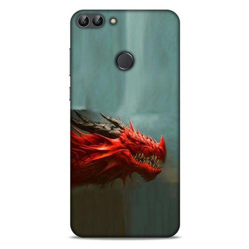 Huawei Psmart Kılıf Dragons (17) Tasarım Kılıf Siyah Boynuzlu Ejderha