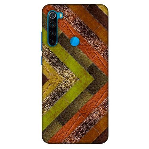 Xiaomi Redmi Note 8 Kılıf Patchwork (10) Full Koruma Kılıfı Yeşil Turuncu