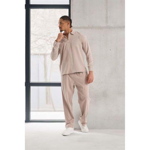 Baggy Kalıp Cupra Kumaş Jogger Erkek Eşofman Takımı - Bej