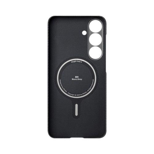 Galaxy S25 Kılıf M-safe Şarj Özellikli 600D Aramid Fiber Pitaka Ultra-Slim Classic Serisi Black-Grey Twill Kapak