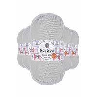 5 Adet Baby One Tüylenmeyen El Örgü İpi Yünü Alaska Gri K992