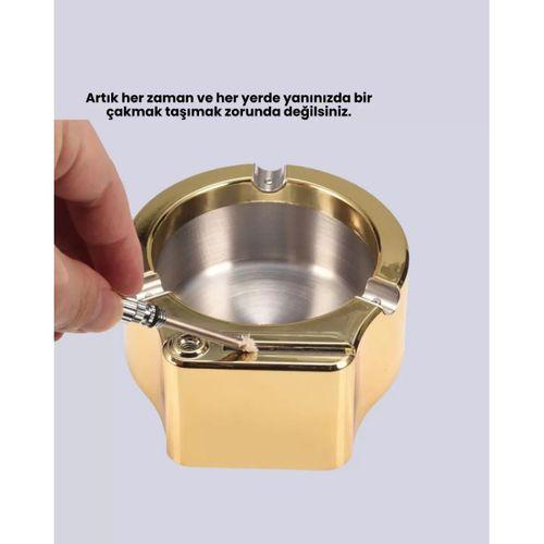 Çakmaklı Küllük Paslanmaz Metal Dayanıklı Tasarım