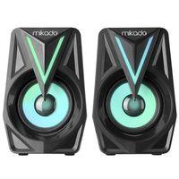 Mikado Md-s23 Glare 2.0 Multimedia 3w-2 Siyah Usb Rgb Işıklı Gaming Speaker Hoparlör Stereo Giriş