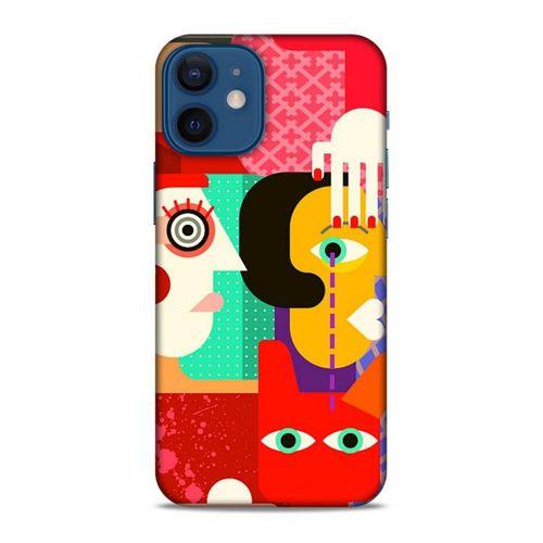 Lopard Apple iPhone 12 Mini Uyumlu Kılıf Soyut Sanat (15) Baskılı Antişok Kılıf