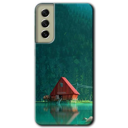 Galaxy S21 FE Kılıf HD Desen Baskılı Arka Kapak - House In Woods + Kırılmaz Cam