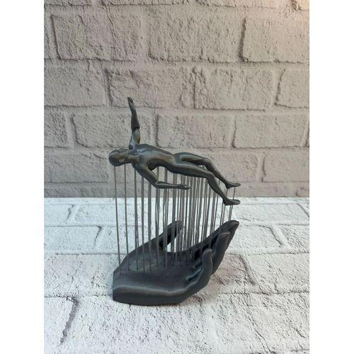 3d El İnsan Figürü Gri Soyut Modern Dekoratif Biblo