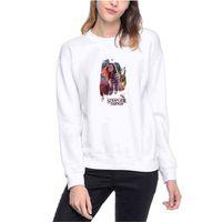 Stranger Things Max Wallpaper Baskılı Beyaz Kadın Sweatshirt