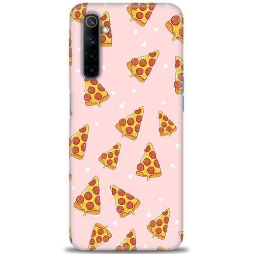 Realme 6 Kılıf HD Baskılı Kılıf - Pizza Dilimleri + Tam Ekran Koruyucu