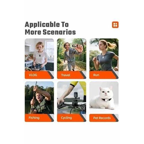 F2 2k 1080p Parmak Kamera 130° Geniş Açı Ips Ekranlı 25g Mini Taşınabilir Cep Kamerası Beyaz