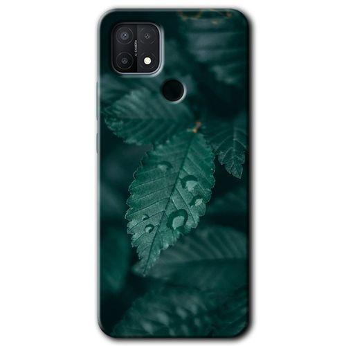 MRCİLETİSİM Oppo A15 Kılıf Kapak - Yağmurlu Yaprak +Hayalet Ekran Yandan Gözükmez