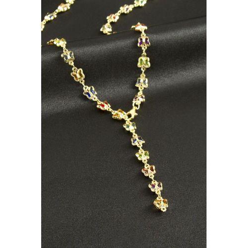 Kelebek Zirkon Taşlı Y Kolye