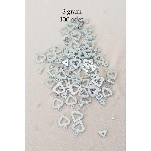 Oya Abiye Bileklik Kolye Pleksi Metalik Plastik Pul Gümüş Renk 8 gram 100 adet - BNC511