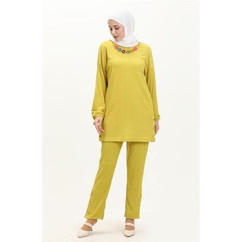Candy Kolye Detaylı Tunik Pantolon İkili Takım - 71136.108 - Yağ Yeşili