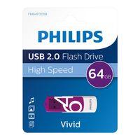 PHILIPS FM64FD05B, 64GB, USB 2.0, Vivid, Mor, Flash Disk