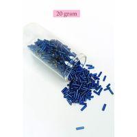 Uzun Boru Kesme Boncuk Çap 2mm Uzunluk 10 mm - 20 Gram - Lacivert - BNC233