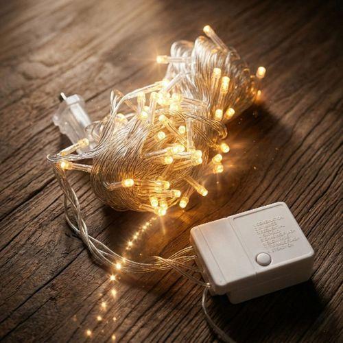 10m 100 Led Damla Uçlu Gün Işığı Şeffaf Kablo