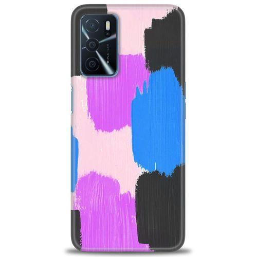 Oppo A16 Kılıf HD Baskılı Kılıf - Mor Siyah + Tam Ekran Koruyucu