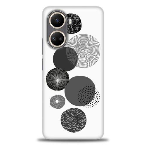 Realme C55 Kılıf HD Baskılı Kılıf - Siyah Daire + Tam Ekran Koruyucu