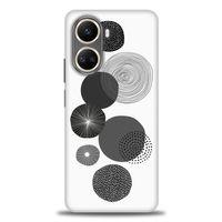 Realme C55 Kılıf HD Baskılı Kılıf - Siyah Daire + Tam Ekran Koruyucu