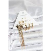 Pirinç Gold Renk 6 Çift Kadın Küpe Seti