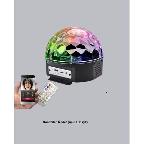 Led Disko Küresi Bluetooth Hoparlörlü Ritimle Senkronize Döner Işıklı