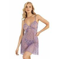 Lila Kısa Tül Gecelik 4222