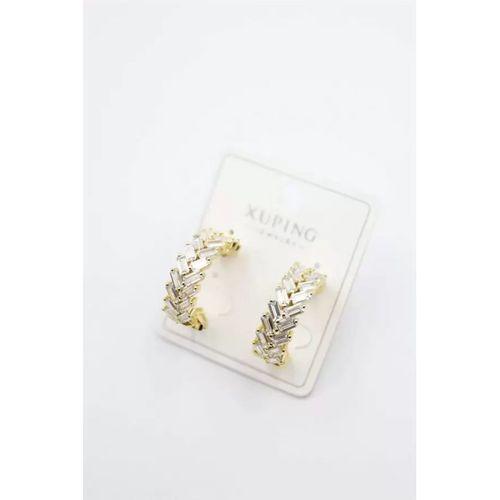 Taşlı Halka Küpe - Altın