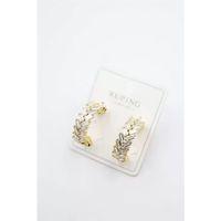 Taşlı Halka Küpe - Altın