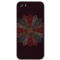 iPhone 5s Kılıf HD Desen Baskılı Arka Kapak - Mandala Flower Wal + Kırılmaz Cam