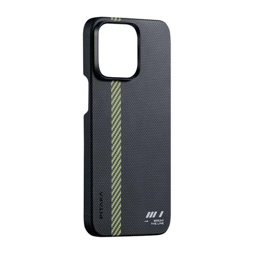 Apple iPhone 15 Pro Max Kılıf M-safe Şarj Özellikli Aramid Fiber Pitaka Tactile Woven Break The Line Kapak