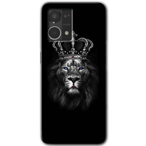 MRCİLETİSİM Oppo Reno 7 4G Kılıf HD Desen Baskılı Arka Kapak+Temperli Cam - King Lion