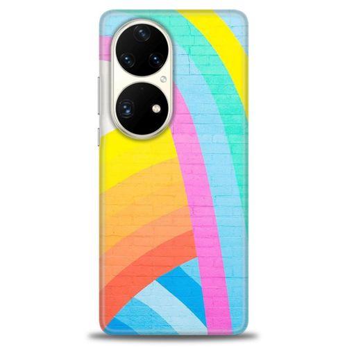 Huawei P50 Pro Kılıf HD Baskılı Kılıf - Renkli Duvar + Tam Ekran Koruyucu