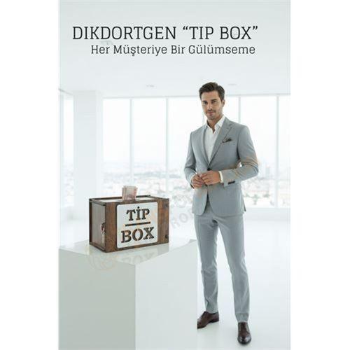 Lazer Kesim Ahşap Tip Box – Bahşiş Kutusu | 21x12x13 cm Dekoratif Kutu