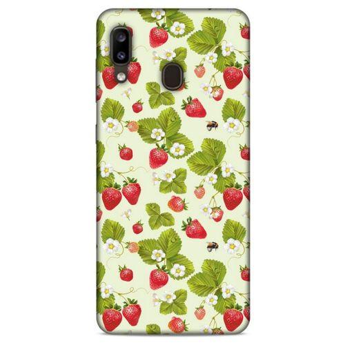 Frutix Çilek 03 Samsung Galaxy A20 Kılıf Desenli Silikon