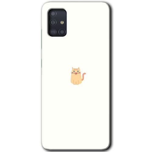 Potkal Hediye Fabrikası Samsung Galaxy A51 HD Baskılı Kılıf + 9D Tam Ekran Koruyucu - Cat Minimalism