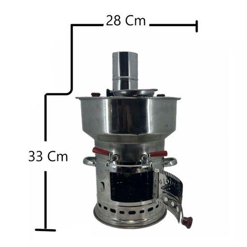 Paslanmaz Çelik 7 litre Çift Hazneli Semaver