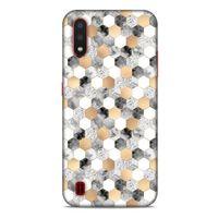 Mermer Desenli (50) Tema Shockproof Kılıf Koyu Gri Samsung Galaxy A01 Kılıf