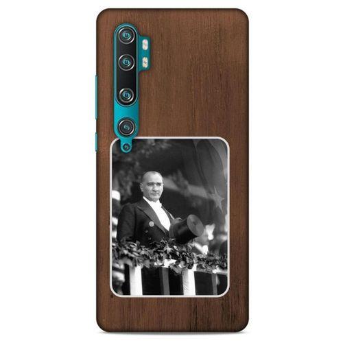Xiaomi Mi Cc9 Pro Kılıf Atatürk (35) Fit Design Kılıf Kahverengi Duvar