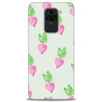 Xiaomi Redmi Note 9 Kılıf HD Baskılı Kılıf - Pembe Havuçlar + Tam Ekran Koruyucu