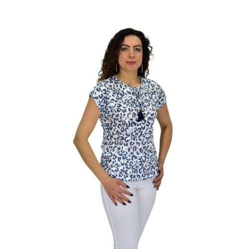 Kadın Kısa Kol Baskılı Bluz BGL-ST04692