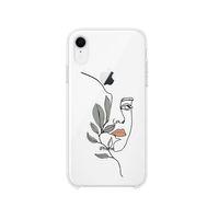 iPhone Xr Line Art Women Desenli Premium Şeffaf Silikon Kılıf